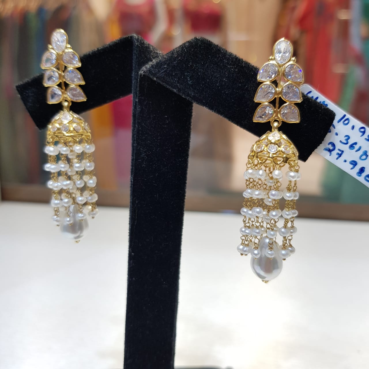 3 Layer Moti Jhumka/Pearl Jhumka Microplated – Hayagi